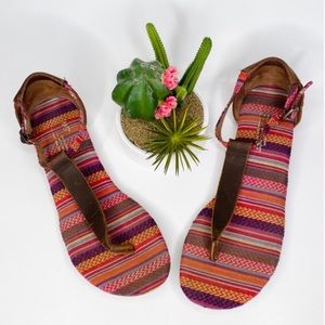 TOMS Playa leather T-strap sandals